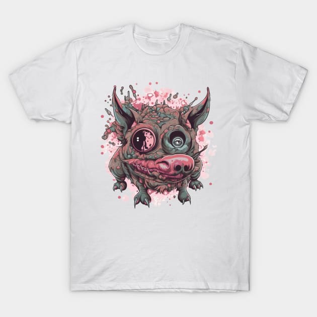 creepy blind pig T-Shirt by Black Dream Cat